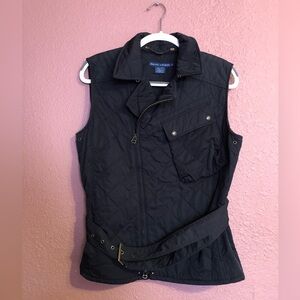 Ralph Lauren Blue Label Quilted Belt Vest Black Large